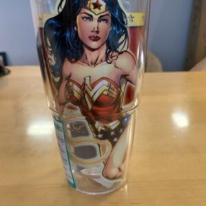 Wonder Woman Tumbler with Red and Gold Accents